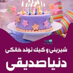 شیرینی و کیک تولد خانگی دنیا صدیقی در قائم شهر